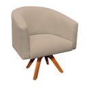 Ver imagem 3 de Kit 2 Poltronas Giratória Stella Linho Grosso Bege A19 Base Madeira Mm30 - D'Rossi