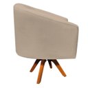 Ver imagem 5 de Kit 2 Poltronas Giratória Stella Linho Grosso Bege A19 Base Madeira Mm30 - D'Rossi