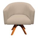 Ver imagem 4 de Kit 2 Poltronas Giratória Stella Linho Grosso Bege A19 Base Madeira Mm30 - D'Rossi