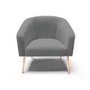 Ver imagem 4 de Kit 2 Poltronas Stella Corano Nozes Cr02 com Linho Cinza A26 Pés Palito Castanho