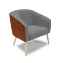 Ver imagem 3 de Kit 2 Poltronas Stella Corano Nozes Cr02 com Linho Cinza A26 Pés Palito Castanho