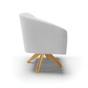 Ver imagem 5 de Kit 2 Poltronas Giratória Stella Linho Cinza Claro A05 Base Madeira Ma30 - D'rossi