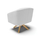 Ver imagem 6 de Kit 2 Poltronas Giratória Stella Linho Cinza Claro A05 Base Madeira Ma30 - D'rossi