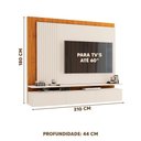 Ver imagem 4 de Painel De Parede Para Tv Até 60 Polegadas Ripado Freijó Off White Luapa Móveis
