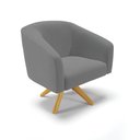 Ver imagem 3 de Kit 2 Poltronas Giratória Stella Linho Grafite A26 Base Madeira Ma30 - D'Rossi