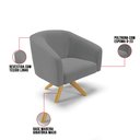 Ver imagem 7 de Kit 2 Poltronas Giratória Stella Linho Grafite A26 Base Madeira Ma30 - D'Rossi