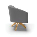 Ver imagem 5 de Kit 2 Poltronas Giratória Stella Linho Grafite A26 Base Madeira Ma30 - D'Rossi