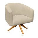 Ver imagem 3 de Kit 2 Poltronas Giratória Stella Linho Areia A27 Base Madeira Ma30