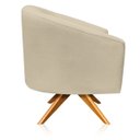 Ver imagem 5 de Kit 2 Poltronas Giratória Stella Linho Areia A27 Base Madeira Ma30