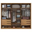 Ver imagem 2 de Guarda-Roupa Casal 6 Portas Atrice Amêndola Grafito Demartez