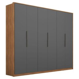 Guarda-Roupa Casal 6 Portas Atrice Amêndola Grafito Demartez - 1