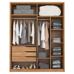 Guarda-Roupa Casal 4 Portas Attore Amêndola Grafito Demartez - 2