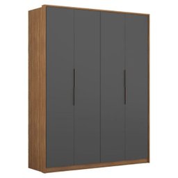 Guarda-Roupa Casal 4 Portas Attore Amêndola Grafito Demartez - 1