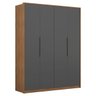 Guarda-Roupa Casal 4 Portas Attore Amêndola Grafito Demartez - 1