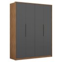 Ver imagem 1 de Guarda-Roupa Casal 4 Portas Attore Amêndola Grafito Demartez