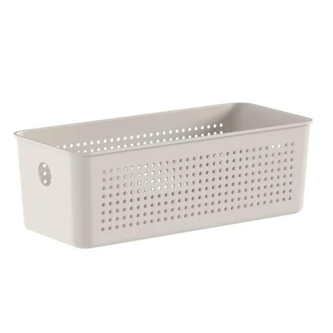 Cesto Organizador 27x12x9cm Flow Bege 3L Lavanderia Banheiro