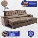 Ver imagem 2 de Sofá Retrátil e Reclinável 2,40m Molas Ensacadas Dream Velusoft Castor Cama Inbox