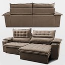 Ver imagem 7 de Sofá Retrátil e Reclinável 2,40m Molas Ensacadas Dream Velusoft Castor Cama Inbox