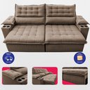 Ver imagem 5 de Sofá Retrátil e Reclinável 2,40m Molas Ensacadas Dream Velusoft Castor Cama Inbox