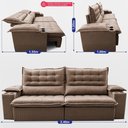 Ver imagem 3 de Sofá Retrátil e Reclinável 2,40m Molas Ensacadas Dream Velusoft Castor Cama Inbox