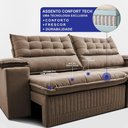 Ver imagem 4 de Sofá Retrátil e Reclinável 2,40m Molas Ensacadas Dream Velusoft Castor Cama Inbox
