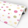 Papel de Parede Adesivo Poá Rosa e Verde - 003 - 3