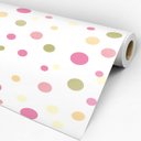 Ver imagem 3 de Papel de Parede Adesivo Poá Rosa e Verde - 003