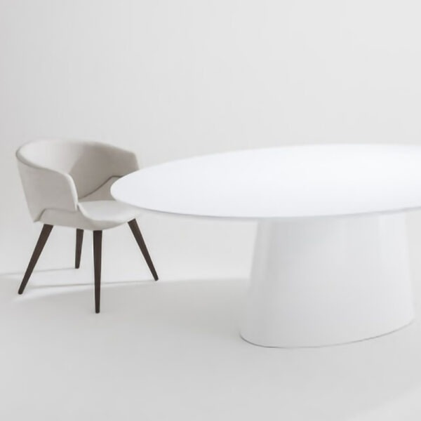 Mesa de Jantar Cone Oval 244x137 Cm Laqueada Linn Design Decor Branco - 2