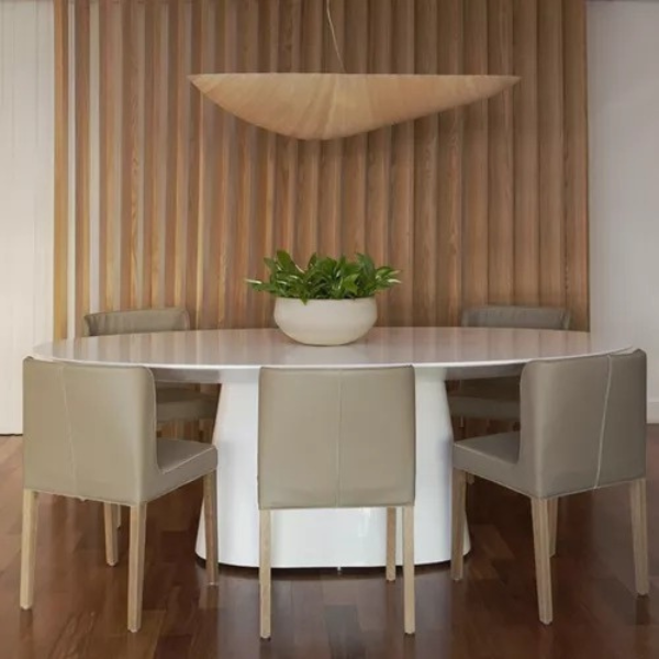 Mesa de Jantar Cone Oval 244x137 Cm Laqueada Linn Design Decor Branco - 3