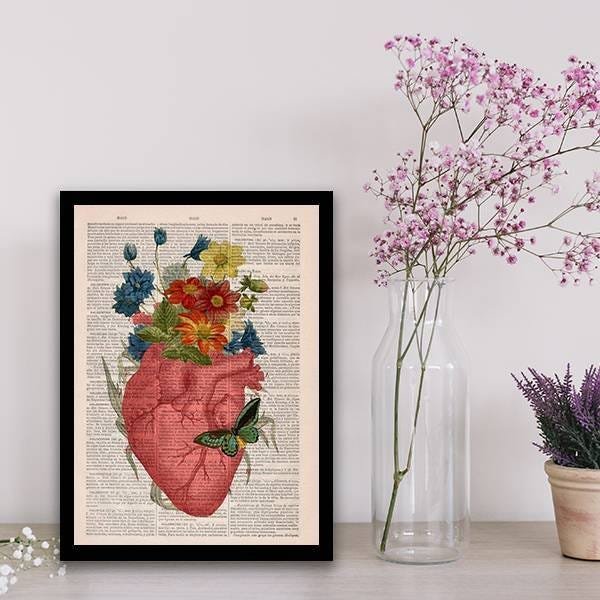 Quadro Decorativo Coração com Flores - 2