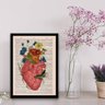 Quadro Decorativo Coração com Flores - 2