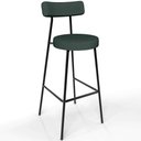 Ver imagem 3 de Kit 03 Banquetas Altas Cozinha Bar Sala De Jantar Em Aço Milão L02 Linho Verde Musgo - Lyam Decor