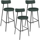 Ver imagem 1 de Kit 03 Banquetas Altas Cozinha Bar Sala De Jantar Em Aço Milão L02 Linho Verde Musgo - Lyam Decor