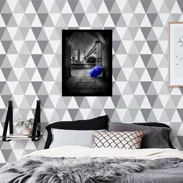 Quadro Decorativo Fotografia Sombrinha Azul - 2