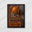 Ver imagem 1 de Quadro Decorativo Globo e Livros