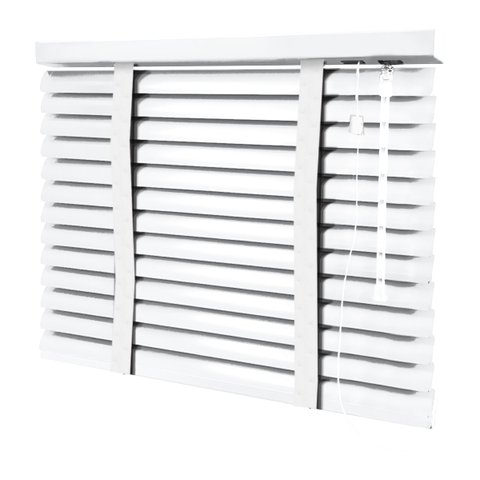 Persiana Horizontal - 1,70m Larg X 1,20m Alt - Alumínio 50mm com Fita Decorativa - Cor: Branca - Fit