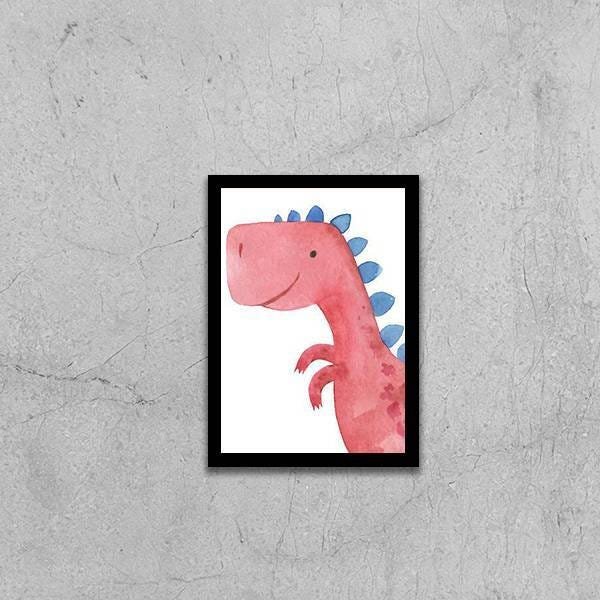 Quadro Decorativo Decorativo Infantil Dinossauro Rosa - 1