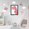 Quadro Decorativo Decorativo Infantil Dinossauro Rosa - 2