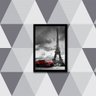 Quadro Decorativo Fotografia Carro Vermelho Torre Eiffel - 1
