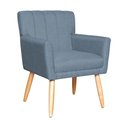 Ver imagem 4 de Kit 2 Poltronas Decorativa para Sala Recepção Cecília Linho Azul - Lm Decor