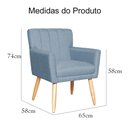 Ver imagem 7 de Kit 2 Poltronas Decorativa para Sala Recepção Cecília Linho Azul - Lm Decor