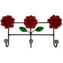 Ver imagem 1 de Suporte de Ferro 3 Ganchos Artesanal Rustico Colonial Decorativo - Vermelho