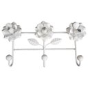 Ver imagem 1 de Suporte de Ferro 3 Ganchos Artesanal Rustico Colonial Decorativo - Branco