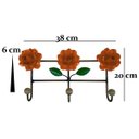 Ver imagem 2 de Alça de Ferro 3 Ganchos Artesanal Rustico Colonial Decorativo - Laranja