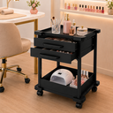 Ver mais imagens de Carrinho com Rodinhas e 2 Gavetas Preto para Manicure Pedicure Salão Lash e Nail Designer | Mad.U
