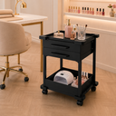 Ver imagem 7 de Carrinho com Rodinhas e 2 Gavetas Preto para Manicure Pedicure Salão Lash e Nail Designer | Mad.U