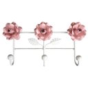Ver imagem 1 de Suporte de Ferro 3 Ganchos Artesanal Rustico Colonial Decorativo - Rosa