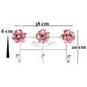 Ver imagem 2 de Suporte de Ferro 3 Ganchos Artesanal Rustico Colonial Decorativo - Rosa