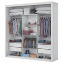 Ver imagem 3 de Guarda-roupa Casal Isabela 3 Portas de Correr com Espelho 4 Gavetas - Carioca Móveis