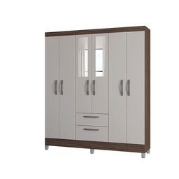Guarda Roupa Multi com 6 Portas e 2 Gavetas Poquema Chocolate/offwhite - 2